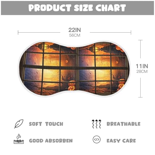 Muslin Burp Cloth for Baby 2PCS Halloween Window Scene Super Absorbent Burping Cloths, Bibs for Newborn Boys Girls4