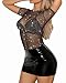 MANGOPOP Womens Mesh Tops Short Sleeve Glitter Sheer Top Sexy Stretchy See Through Sparkly Shirts Going Out Basic Tee Blouse