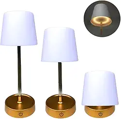 Abajur de Mesa LED Moderno, Luminária Retrátil Para Quarto, Luz Amarela Quente Para Sono e Ambientes, Touch Brilho Ajustavél