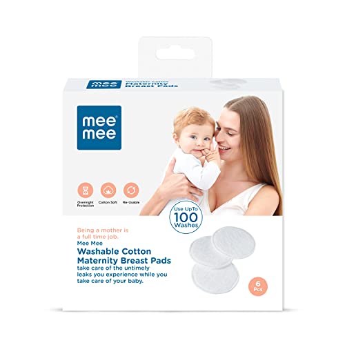 Mee Mee Reusable Maternity Breast Pads | Washable Nursing Bra Pads | Super Absorbent Comfort Fit Breast Pads | Cotton Pads || Leak Proof Coverage (6 Pieces, 100 Washes, Pink) For Rs. 221 @ 51 %