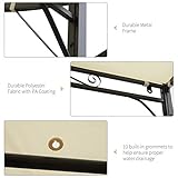 Outsunny 3 x 2.5m Patio Metal Gazebo Door Window Awning Wall Mount Canopy Outdoor Sunshade with Extended Shelter Cream White - Image 5