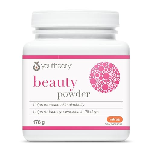 Youtheory Beauty Powder Citrus Flavour 176 g, with Hydrolyzed Collagen, Biotin, Vitamin C, and Hyaluronic Acid. Helps Reduce Fine Lines and Eye Wrinkles in 28 Days