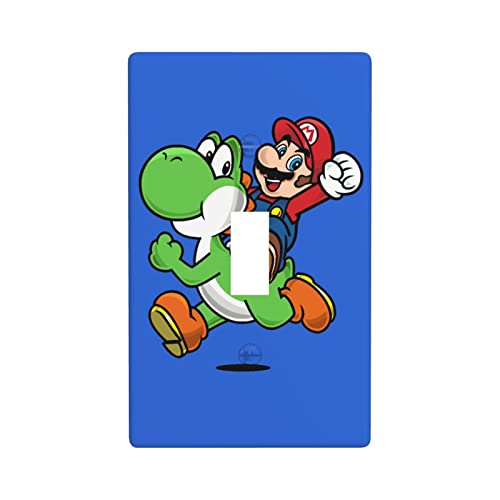 Cartoon Light Switch Cover Decortive Single Toggle Blue Wall Plate For Kids Bedroom Kitchen Nursery Home Decor #TOP10