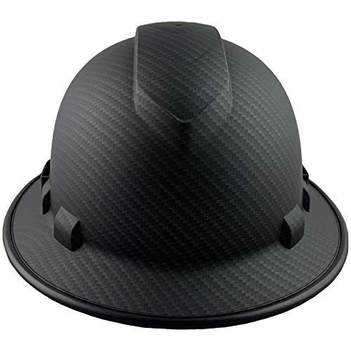 Ridgeline Vented Full Brim Patterned Hardhat With Protective Edge With 6 Point Suspension - Matte Black Graphite Pattern #TOP3