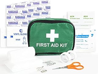 Clay Roberts First Aid Kit, Green, Compact First Aid Kit Bag, Bandages, Dressing Pads, Plasters, Emergency & Medical Supplies, 1st Aid Kit Bag for Travel, Home, Family, Holidays, Cars and Camping