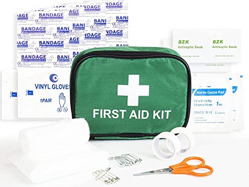 Price comparison product image Clay Roberts First Aid Kit,  Green,  Compact First Aid Kit Bag,  Bandages,  Dressing Pads,  Plasters,  Emergency & Medical Supplies,  1st Aid Kit Bag for Travel,  Home,  Family,  Holidays