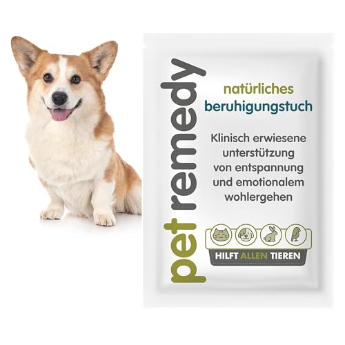 Emmi-pet Remedy Beruhigungstücher 12 STK. – Natürliche Anti-Stress Tücher für Hunde & Katzen I Entspannung & Beruhigung unterwegs I 100 % ätherische Öle I Stress & Angst-Linderung