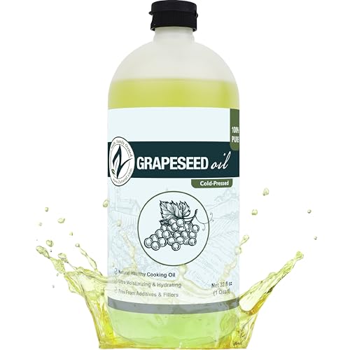 GrapeSeed Oil-Cold Pressed, Virgin, Undiluted, 100% Pure Grape Seed Oil (32 Ounce)
