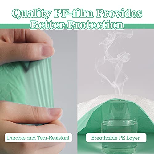 Image of MILDPLUS Disposable Bed Pads 30''X36'' (100pcs) Extra Large and Heavy Duty Underpads Premium Incontinence Pads for Adult Waterproof Chucks for Kids or Pet,Green,(MP-30X36-Super-100)