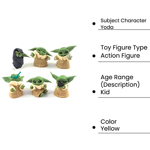 Image of PATPAT Baby Yoda 6Pcs PVC Baby Yoda Soft Toy 2-2.4 inch Yoda Model Toys for Kids Adult Star Wars Yoda Figures Toy Set Birthday Gift for Kids Cute Desk Decoration for Office Home