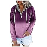 GCETTIC Hoodies for Women Pullover Casual Zipper Hooded Sweatshirts Loose Long Sleeve Fall Tops Cozy Sweater Shirts