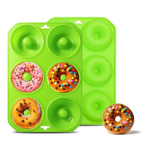 2pcs Donut Pan - 6 Holes Doughnuts Silicone Molds Heat