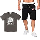 Anime Hunter × Hunter Killua Zoldyck T-Shirts et Shorts 2 pièces Ensemble survêtements HxH Hisoka Pull Joggers vêtements de Sport Pyjamas Ensemble pour Hommes