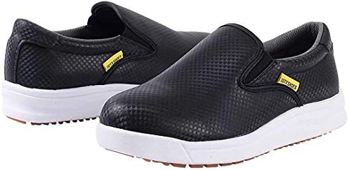 DDTX Zapatos de Cocina Unisex SRC Antiresbalones Resistentes al Aceite Ligeros Negros 42.5EU