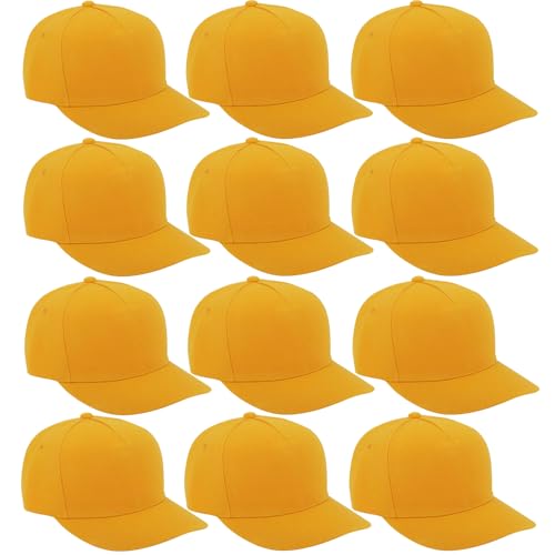 Image of 12 Pack Seamless Baseball Caps Wholesale Bulk - No Center Seam, DIY Friendly, Adjustable Breathable Lightweight for Men Women