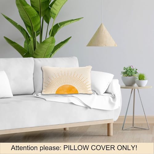 OGILRE Sun Sunrise Sunshine Abstract Home Girls Bedroom Decorations Soft Throw Pillow Cover, Sunset Pillow Case Pillowcase, 12x20 Inch