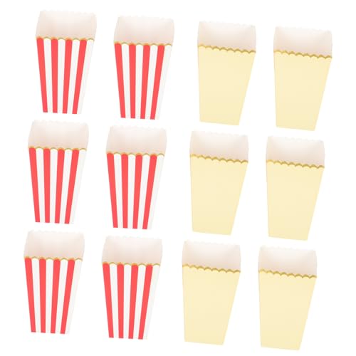 CIMAXIC Popcorn Boxes Popcorn Cases 12pcs Paper Snack Boxes Movie Night Supplies