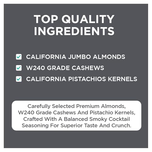 Image of Nutty Gritties Premium Smoked Cocktail Mixed Nuts 200g - Roasted and Smoked Flavoured Pistachio Almonds, Cashew Nuts, Pistachio Kernel | Mixed Dry Fruits| Evening Snack