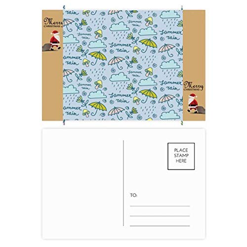 Cartes de remerciement illustrées : lot de 20 cartes avec motifs Père Noël, pluie et fleur