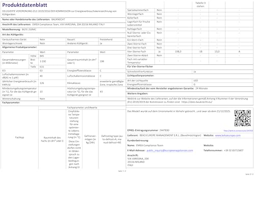Bauknecht BGTE 250MC Gefriertruhe 198 l, Multi Zone, WinterProof, Door Balance Deckel-System, Touch Display, Sicherheitsschloss, 3 Vorratskörbe, Weiß
