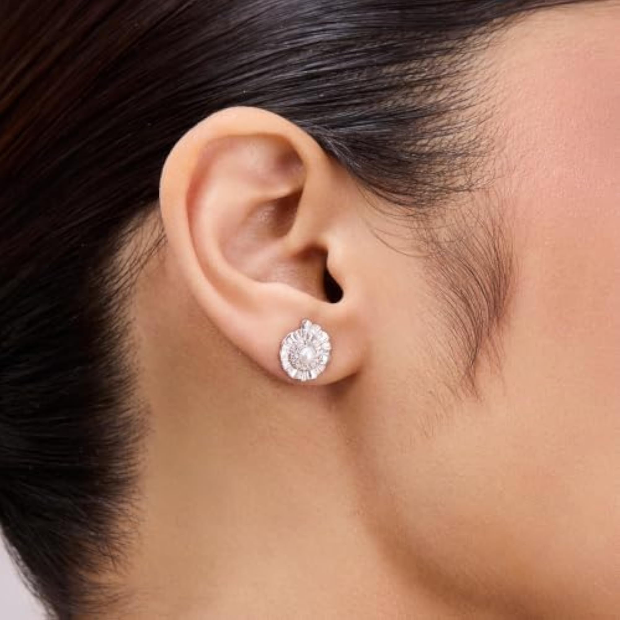 925 Sterling Silver Seashells Pearl Stud Earrings