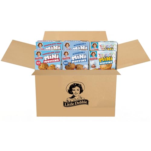 Little Debbie Mini Muffin Variety Pack, Birthday Cake, Blueberry, Chocolate