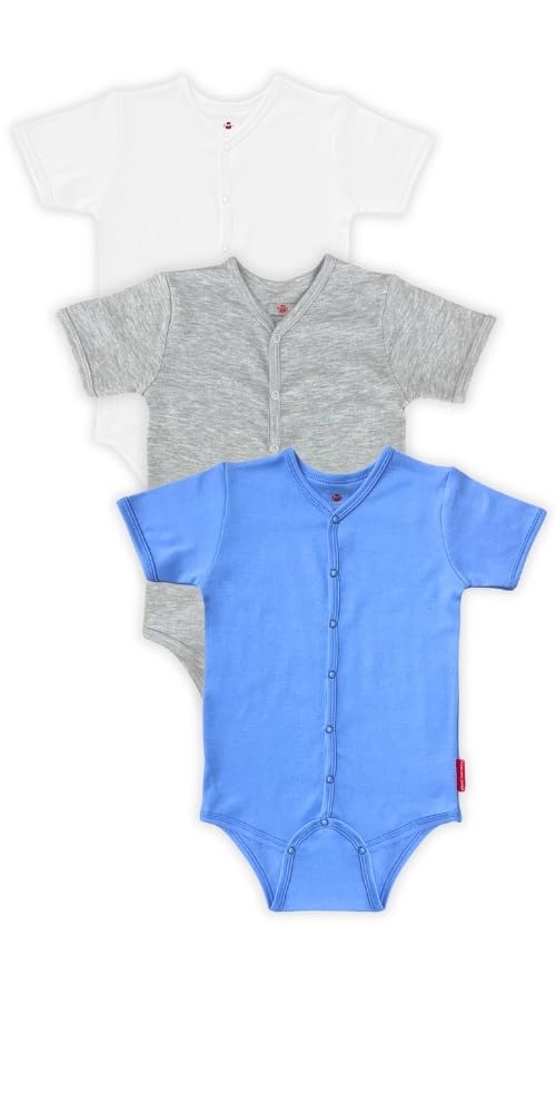 3er Pack Wickelbody Kinder Kurzarm Baumwolle für Behinderte