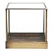 MyGift 5 inch Glass Plant Terrarium, Lidded Shadow Box w/Vintage Brass Frame