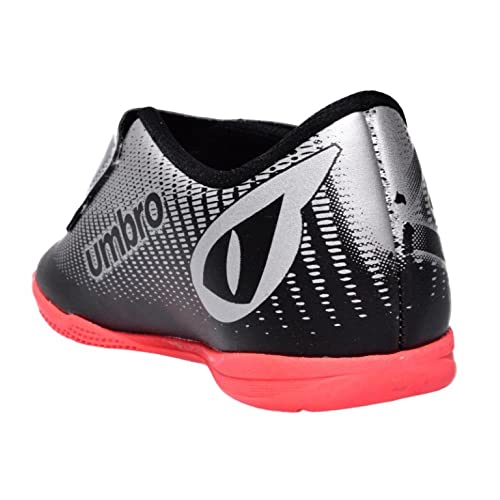 Chuteira Umbro Raptor 2.2 Kids, Criança-Unissex, Preto/Prata/Coral, 26