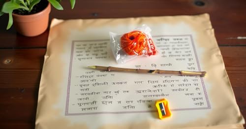 Image of Anar ki Kalam, (Used for writing on Bhojpatra) - Set of 1 Stick with FREE Kalawa & Sharpener | Perfect for Pooja, Mantra & Bhojpatra Yantra and Mantra Writing | Anar ki kalam 1 piece