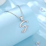 EUDORA Sterling Silver Initial Necklaces for Women, Classic 26 Letter Neckless Gifts for Girls, Sister, Mother Daughter, 18 inch Chain - Image 2