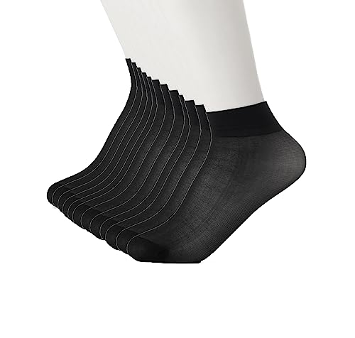Nylon Sheer Socks For Unisex,Thin Transparent High Ankle Summer Dress Stockings 12 Pairs