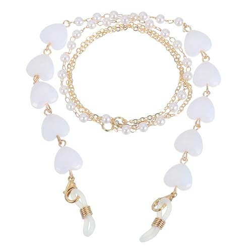 Image of uxcell Beads Eyeglass Chain, Pearl Glasses Strap Eyewear Retainer Chain Around Neck Sunglass Holder for Girls Women