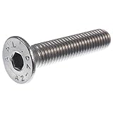 SECCARO Senkschraube M8 x 40 mm, Edelstahl V2A VA A2, DIN 7991 / ISO 10642, Innensechskant, 20 Stück