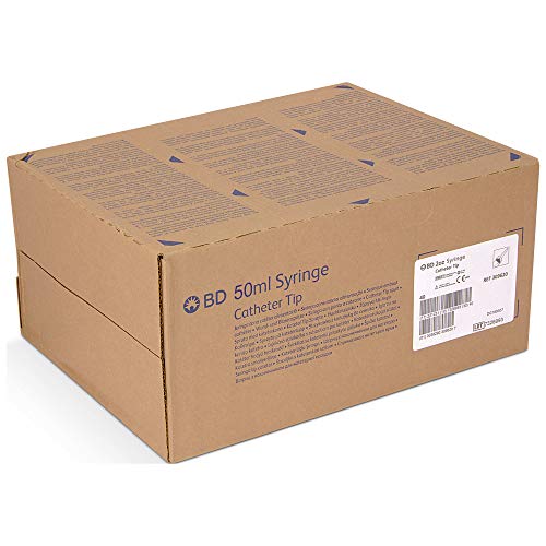 BD Biosciences 309620 Disposable Syringe Without Needle, Catheter Tip with Shield, 50mL Capacity, Pack of 40