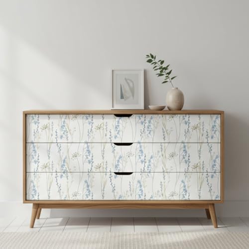 Image of Floral Wallpaper Peel and Stick - Flower Design Self Adhesive Wall Paper for Living Room, Bedroom, Kitchen, Removable Waterproof Wall Decor (MG18, 16X96 Inch)