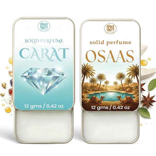 Image of Dr.Mashur Solid Perfume |Carat&Osaas Alcohol Free Wax Perfume Balm, Long Lasting | Pocket Tin 12g, Pack Of 2| Non Greasy Smooth Glide, Travel Friendly Men And Women