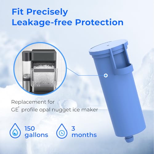 Image of Waterdrop C33 Ice Maker Water Filter, Replacement for GE Profile Opal Nugget Ice Maker Water Filter, Scale Inhibiting, with Ring Pull, BPA-Free, 3 Pack