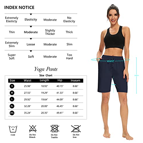 Dibaolong Womens Yoga Shorts Loose Comfy Drawstring Lounge Bermuda Shorts With 3 Pockets Navy 2Xl #TOP5