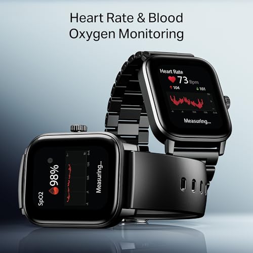 Image of Boat Wave Call 3 Smartwatch 1.83 inch HD Display with Animated Watch Faces; BT Calling, Functional Crown, Multiple Sports Modes, IP68, HR, SpO2 Monitor, Smart Watches for Men & Women (Bold Black)