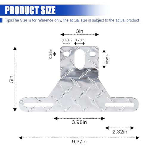 ZIMISI Aluminum Trailer License Plate Light Bracket, Car Front Tag Frame Plate Holder with Light Mount Hole, Universal Vehicle License Plate Holder Accessories for Car, Truck, Boat (Silver)