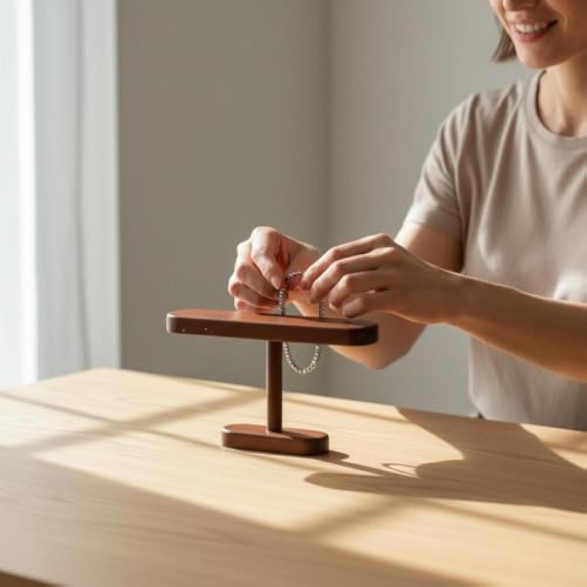 Multi-Functional Wooden Watch Stand for Display