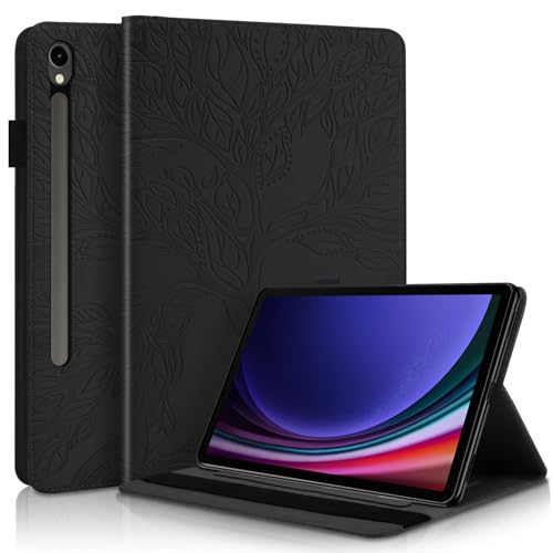 Coque de protection fine en similicuir Galaxy Tab S11 noir