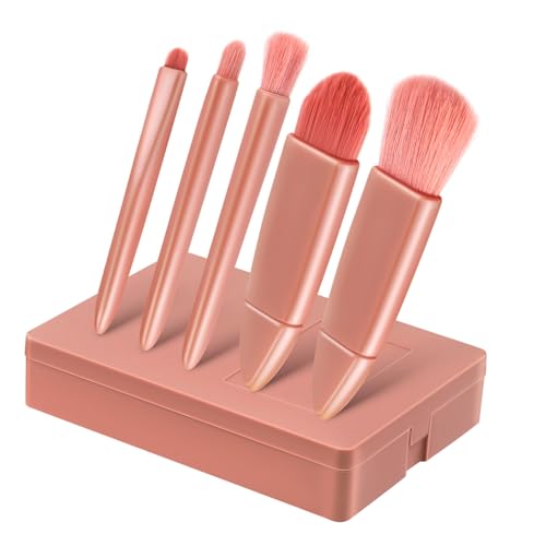 Ipetboom Brochas de Maquillaje Portátil Brocha para Base para Sombra de Ojos de Maquillaje de Viaje