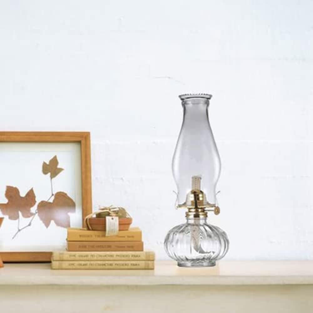 Decorative Lighting Oil Lamp Clear Oil Lamp Kerosene Lamp Indoor Oil Lantern Retro Adjustable Switch Oil Light with Glass Light Holder for Home Emergency Lighting