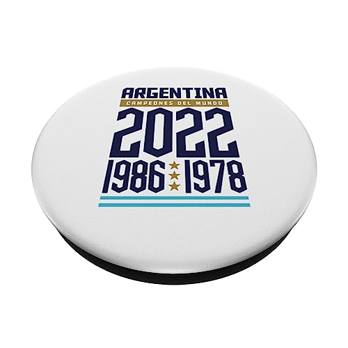 Argentina World Champion 2022 - Soccer fans-related products PopSockets Swappable PopGrip, Black - Image 2