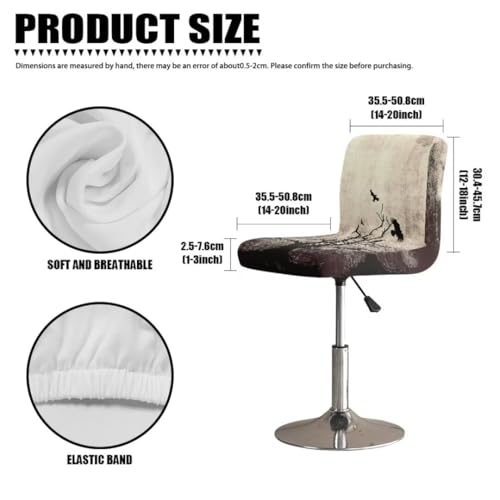 Image of Dry Tree Crows Bar Stool Chair Cover with Back Stretch Bar Chair Covers Swivel Barstool Slipcovers with 4 pcs Black Seat Couch Cover Waterproof Anti-Scratches Spills Chair Covers