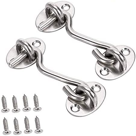 Crochet Cabine 2PCS Verrou Portail 3 Pouce Acier INOX Argent pour Entretoise Silencieux Verrouillage Verrou Portail Cover