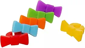Conjunto 6 Marcadores de Taças Gravata Borboleta Sortido em Silicone – Wolff