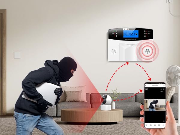 YBJ12-Piece Alarm System — Wireless Smart Home Security System | Supports 99+ Wireless Zones | Easy Installation | Mobile App Control | Compatible with Surveillance Systems | Alexa Compatible - Image 3